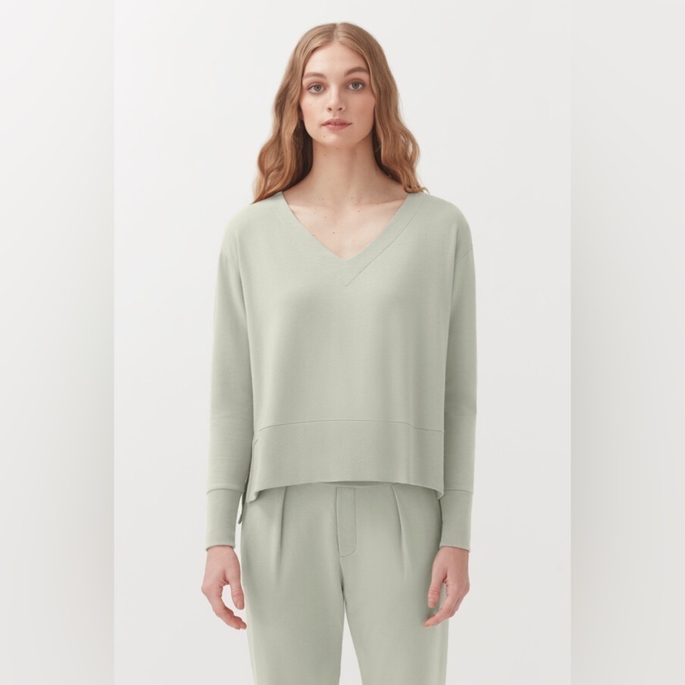 Cuyana / French Terry b neck Pleat-Back Sweatshirt medium M